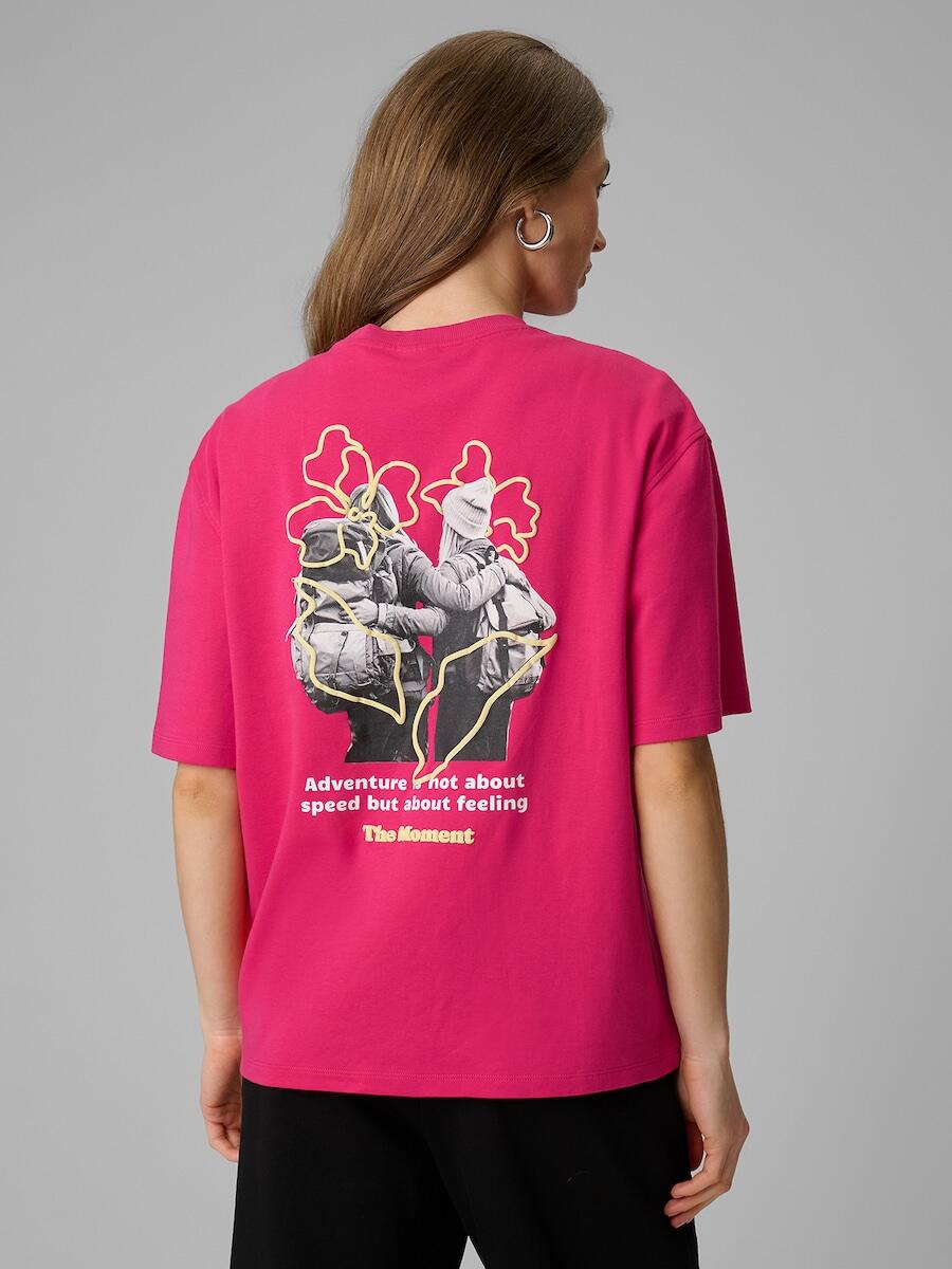 T-shirt loose z nadrukiem damski 4F 4FRSS26TTSHF3706 2/6