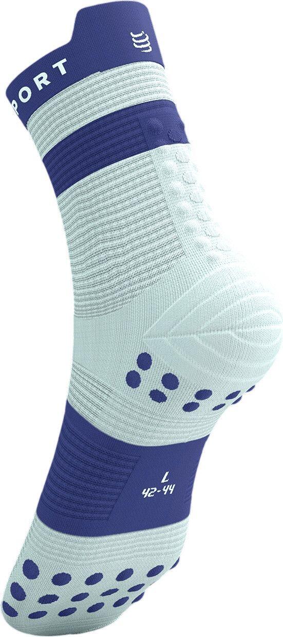 Calcetines Compressport Pro Racing V4.0 Run High Blanco/Azul 3/4