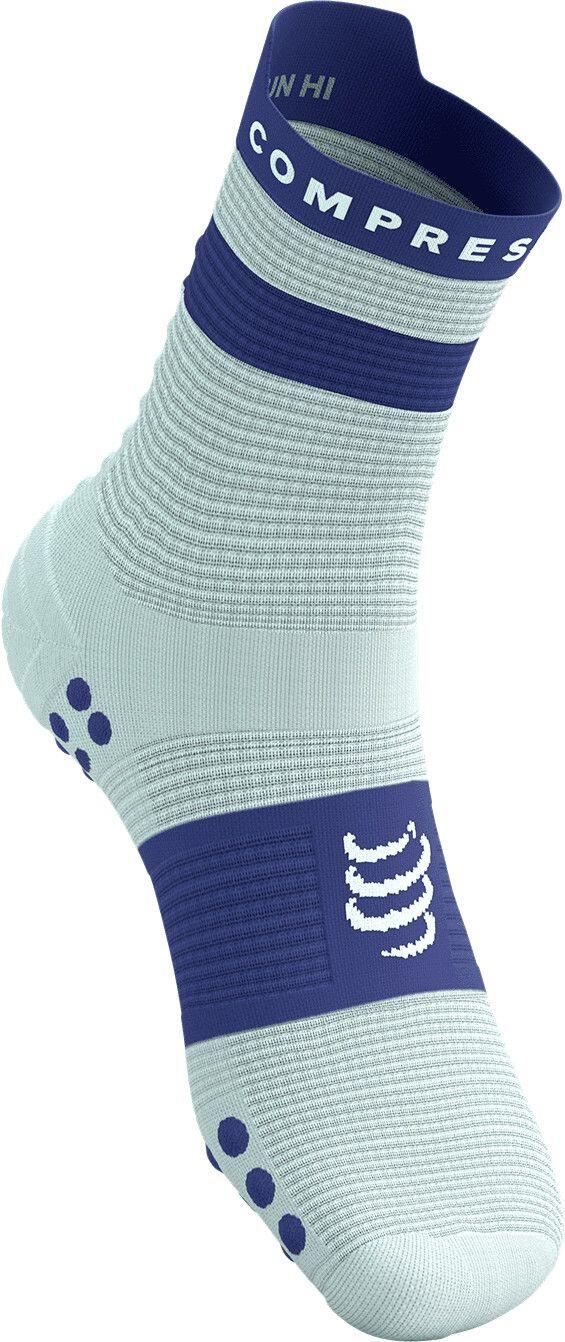 Calcetines Compressport Pro Racing V4.0 Run High Blanco/Azul 2/4