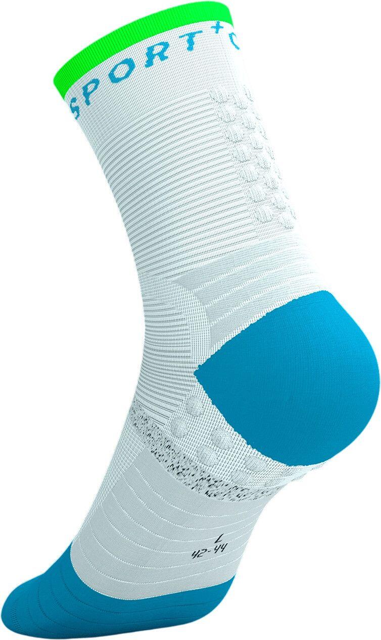 Meias Compressport Pro Marathon V2.0 Branco/Verde/Azul 3/6
