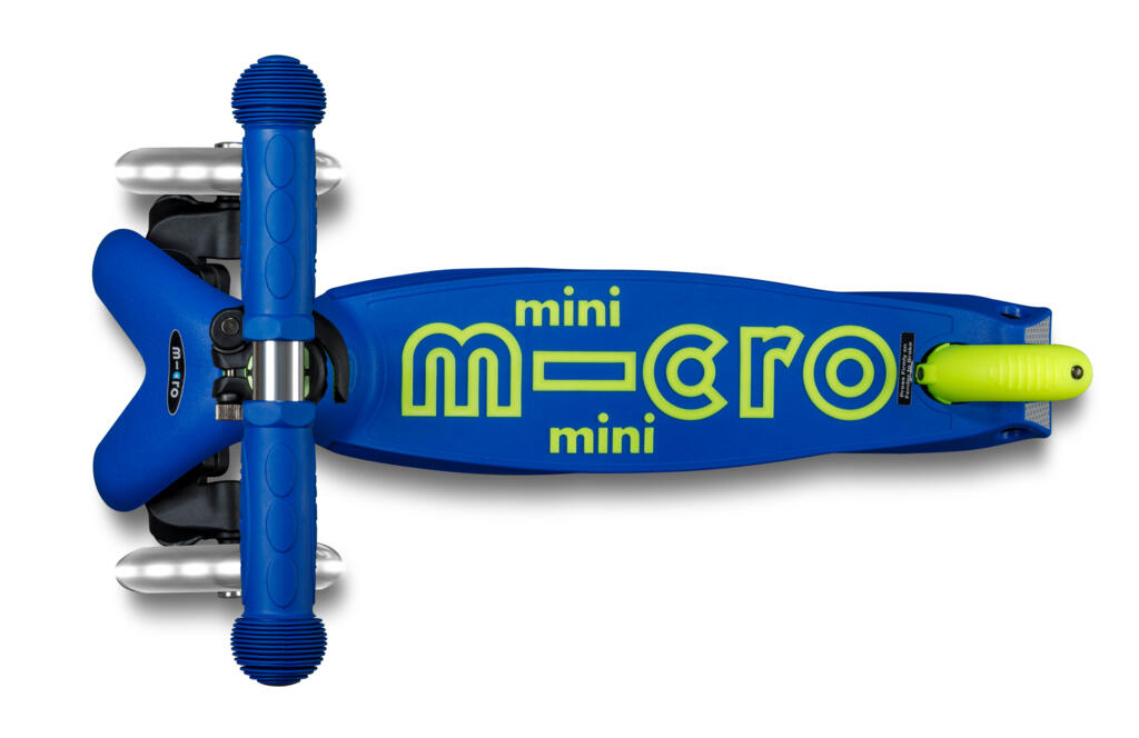 Patinete 3 Ruedas Micro Mini Deluxe Plegable NEON LED Azul-Amarillo 3/7