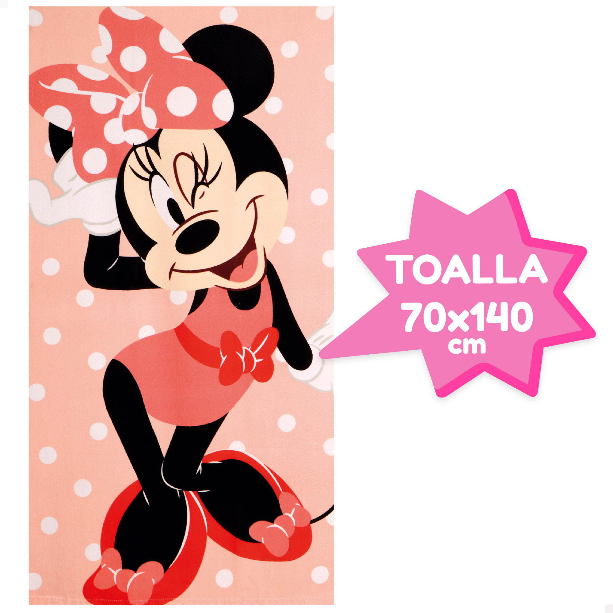 Minnie Conjunto de balde de praia com acessórios toalha e saco 3/7