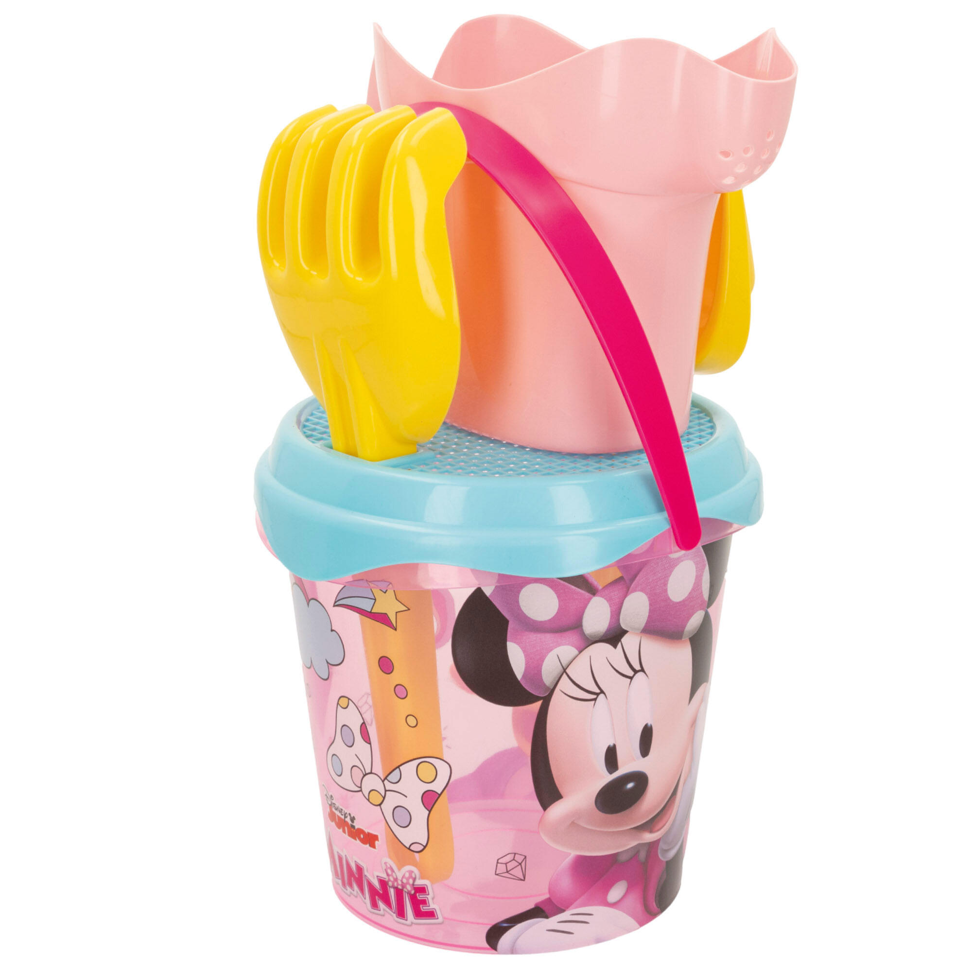 Minnie Conjunto de balde de praia com acessórios toalha e saco 4/7