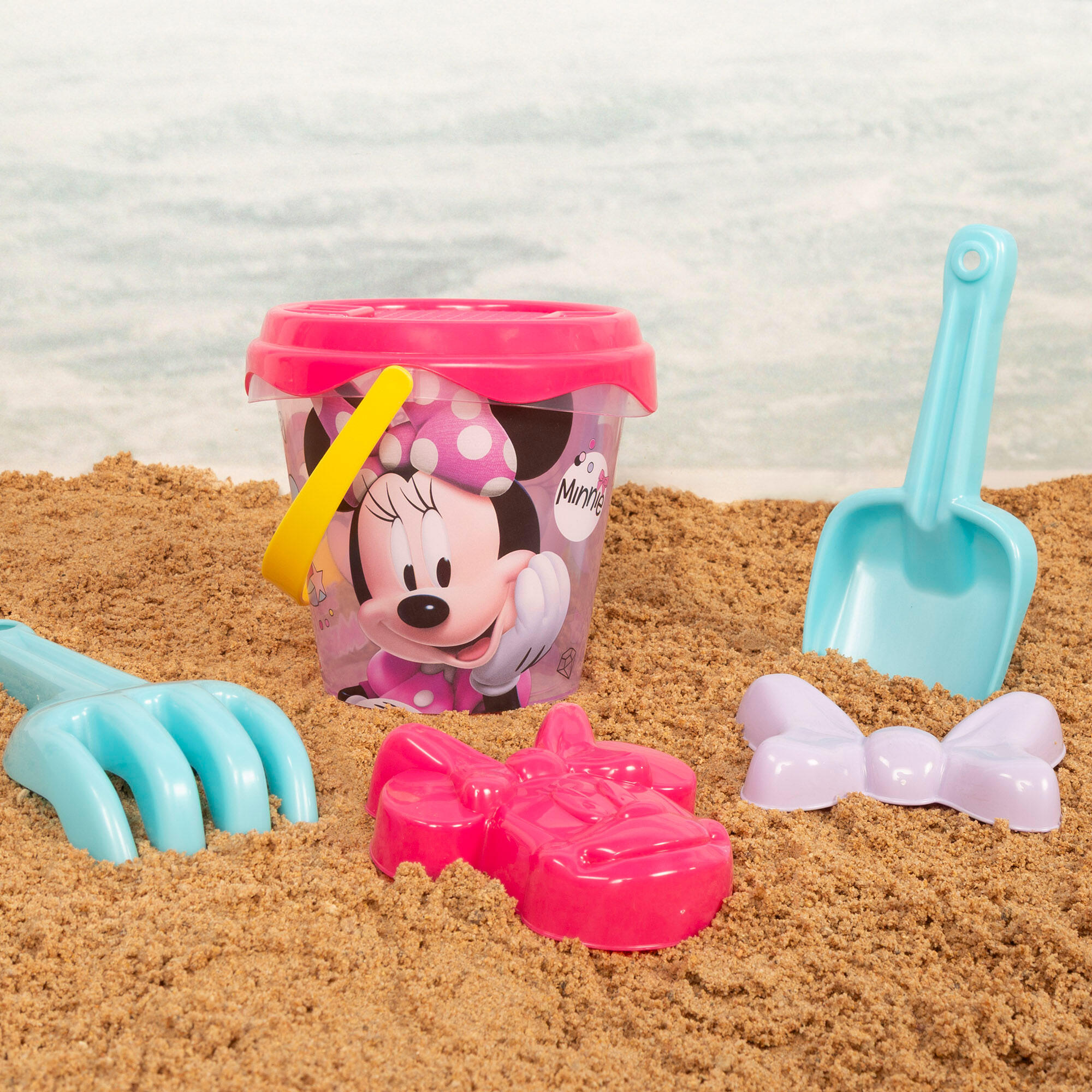 Minnie Set cubo playa con accesorios mochila y poncho 7/7