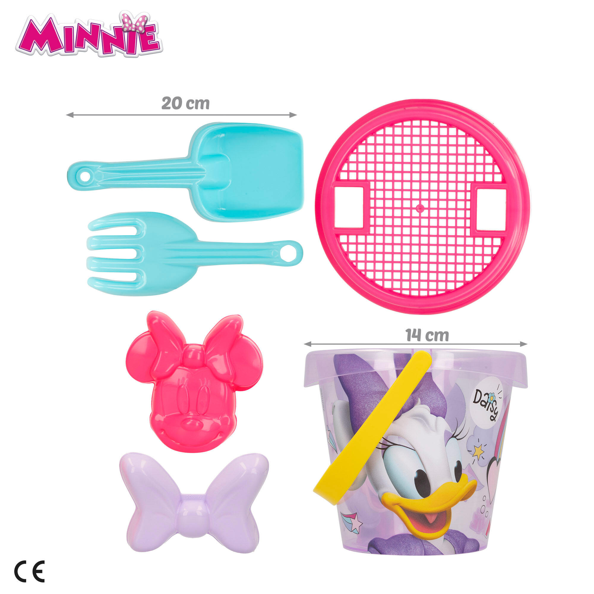 Minnie Set cubo playa con accesorios mochila y poncho 4/7