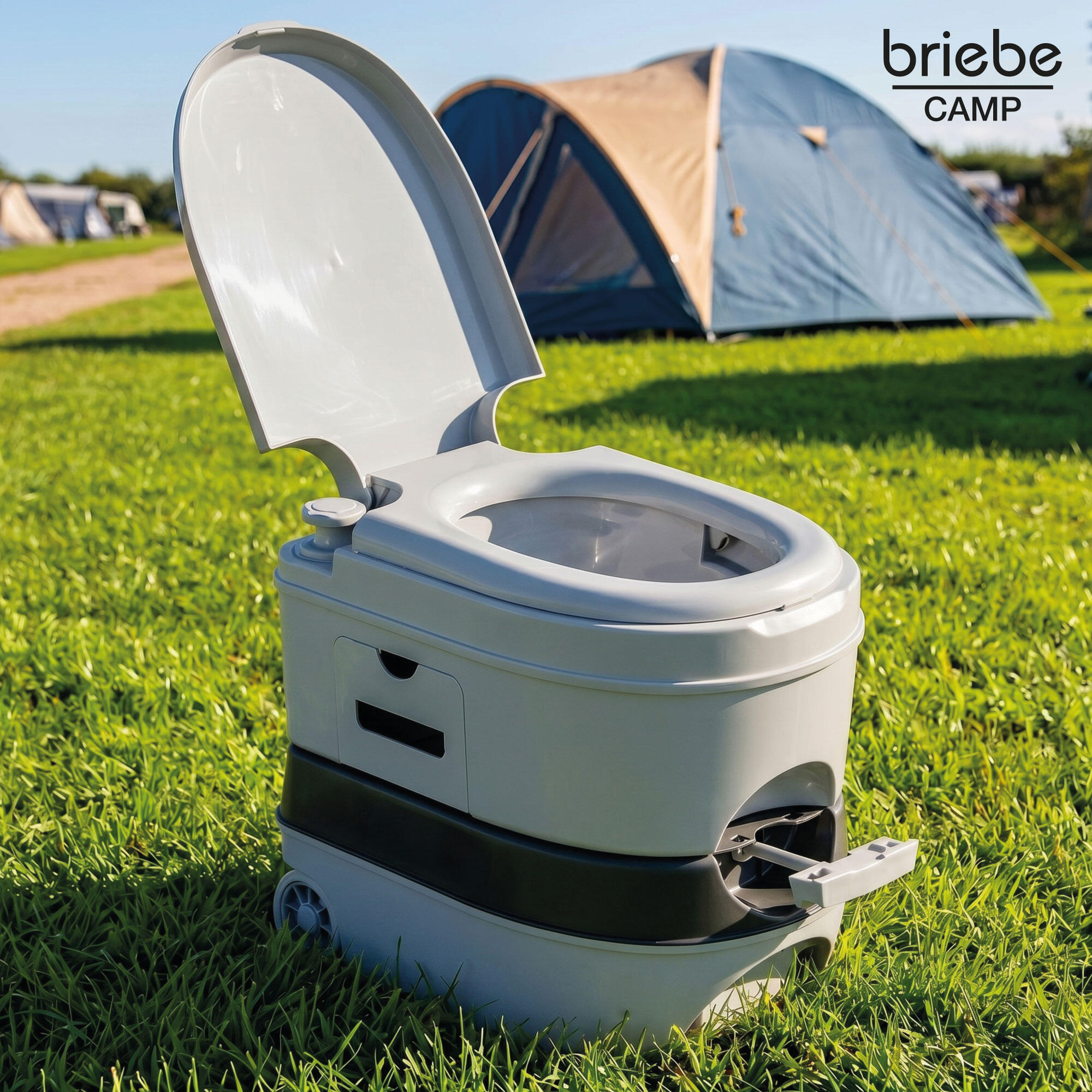 Tragbare Toilette mit Rädern 24L Camping, 20L-Wasserablauf-WC briebe Camp 2/7