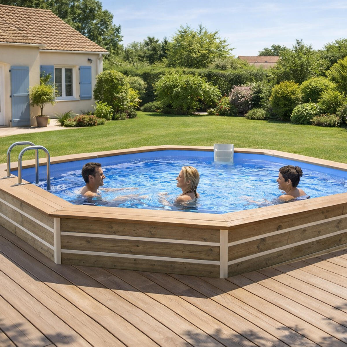 Piscine bois hexagonale SABTANG 510x320x129 cm 15m³ 7/7
