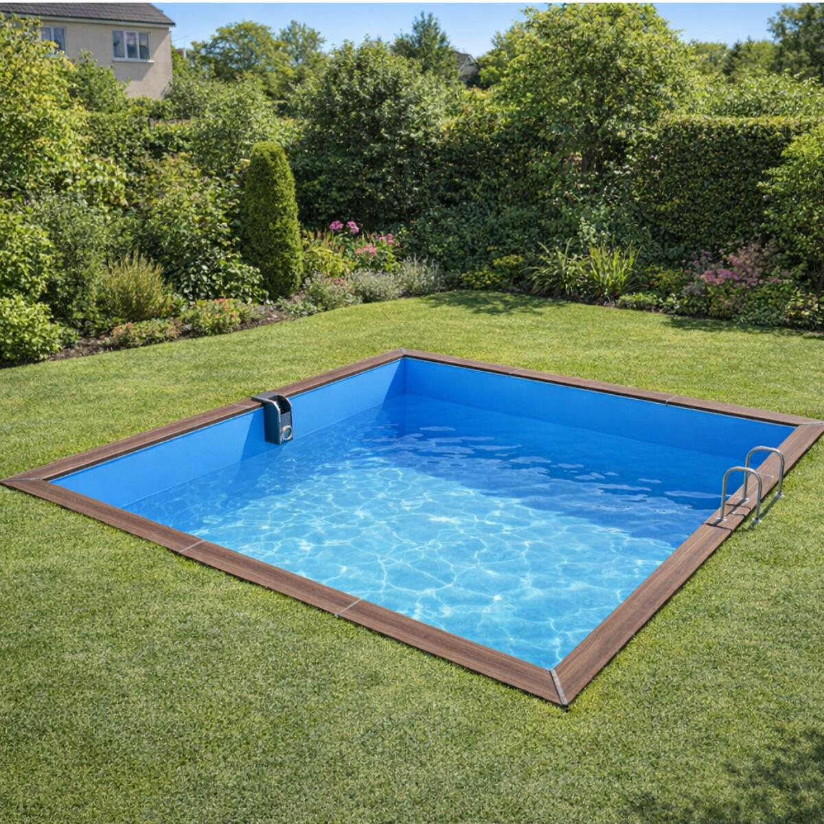 Piscine bois carrée EGINE 370x370x147 cm 17m³ 6/7