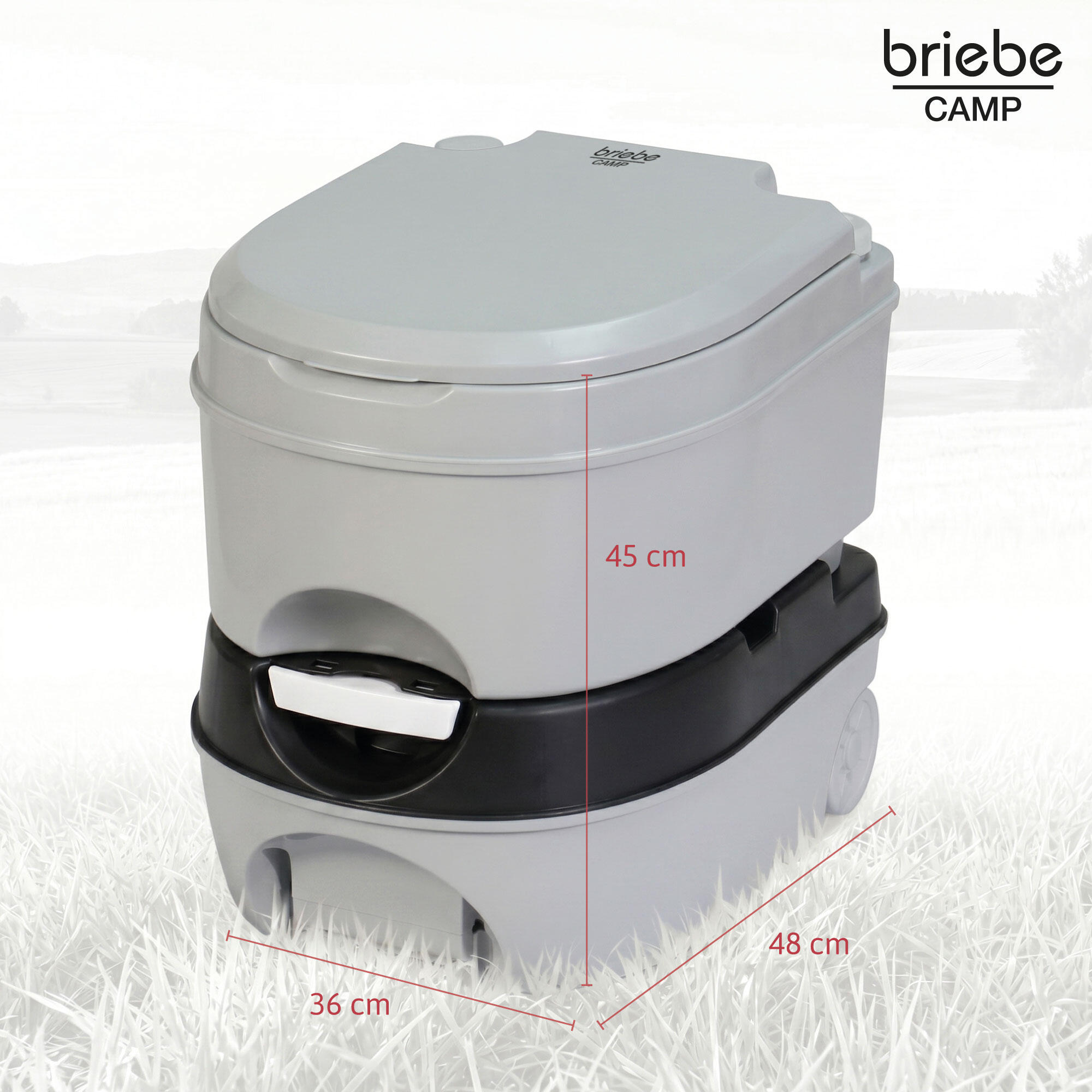 Tragbare Toilette mit Rädern 24L Camping, 20L-Wasserablauf-WC briebe Camp 5/7