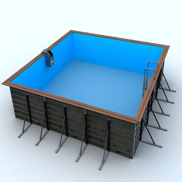 Piscine bois carrée SOLTA 520x520x147 cm 27m³ 2/6