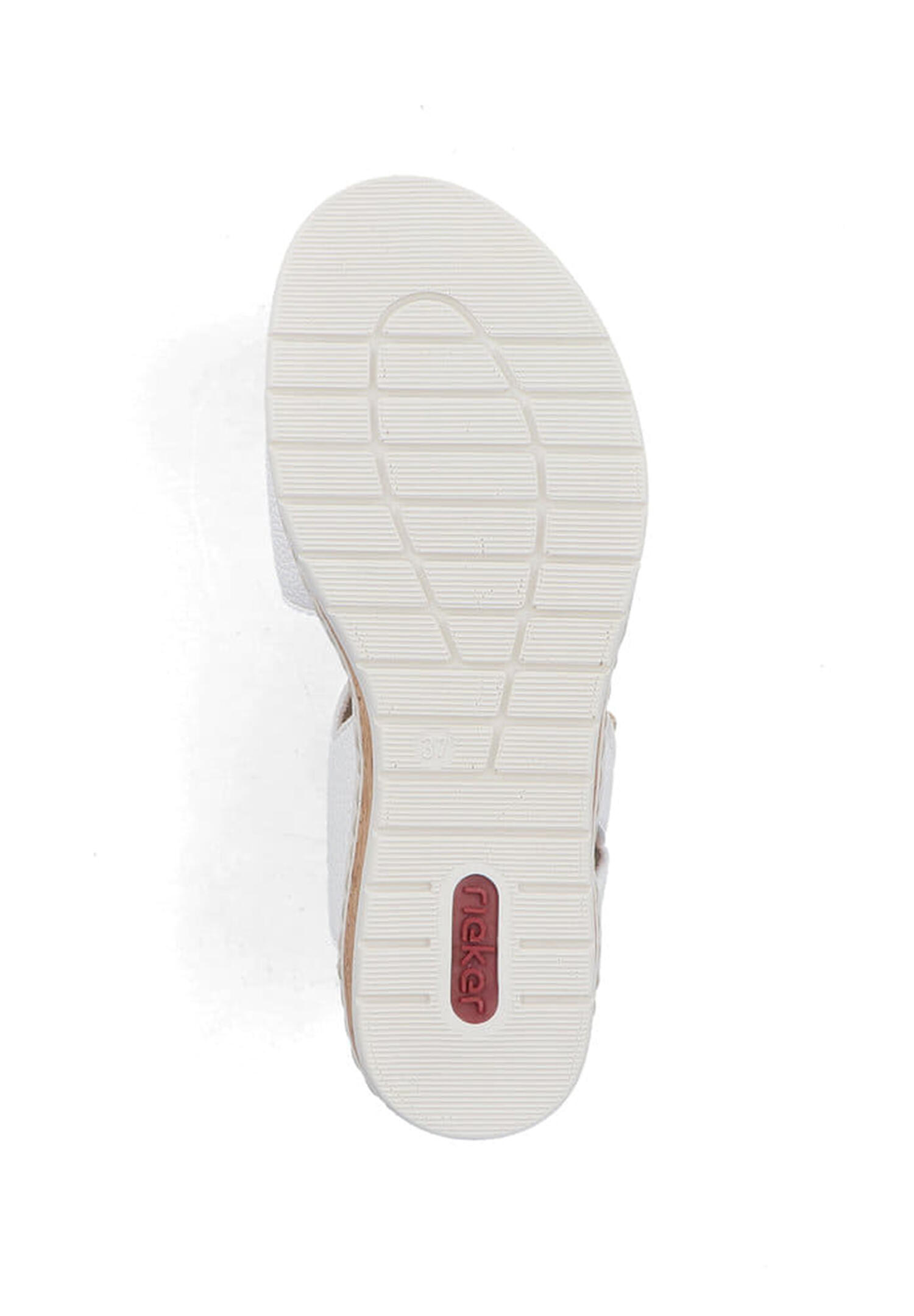 Rieker Damen Riemchensandalen V4181-80 Frauen Sandale Keilabsatz Weiß 5/5