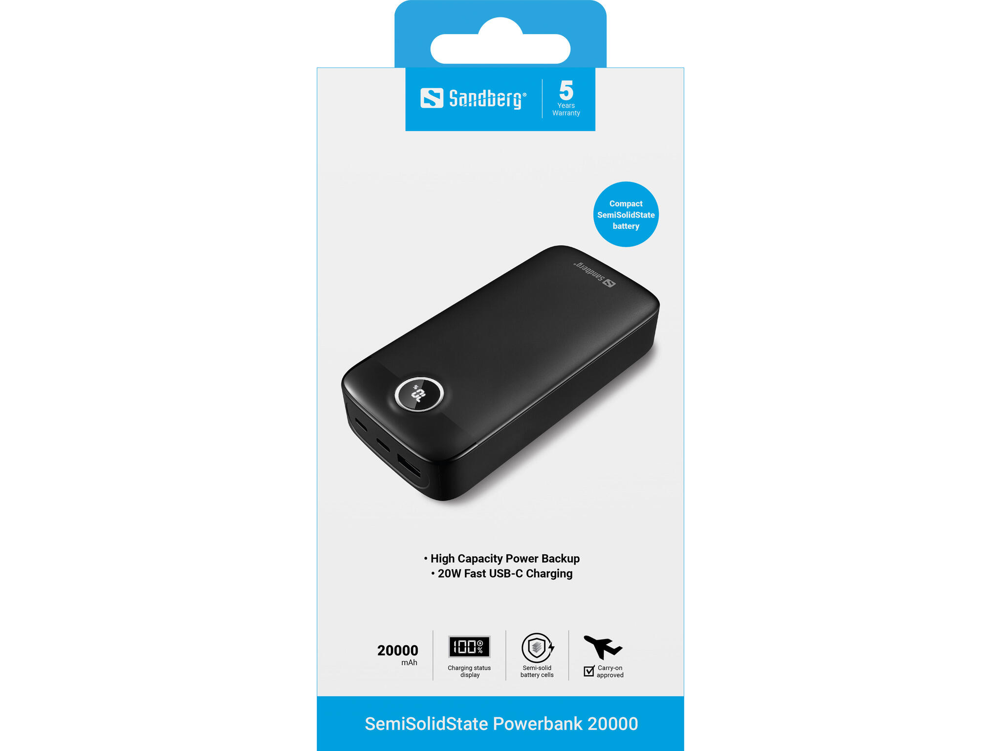 Powerbank Sandberg SemiSolidState 10000 mAh 4/5