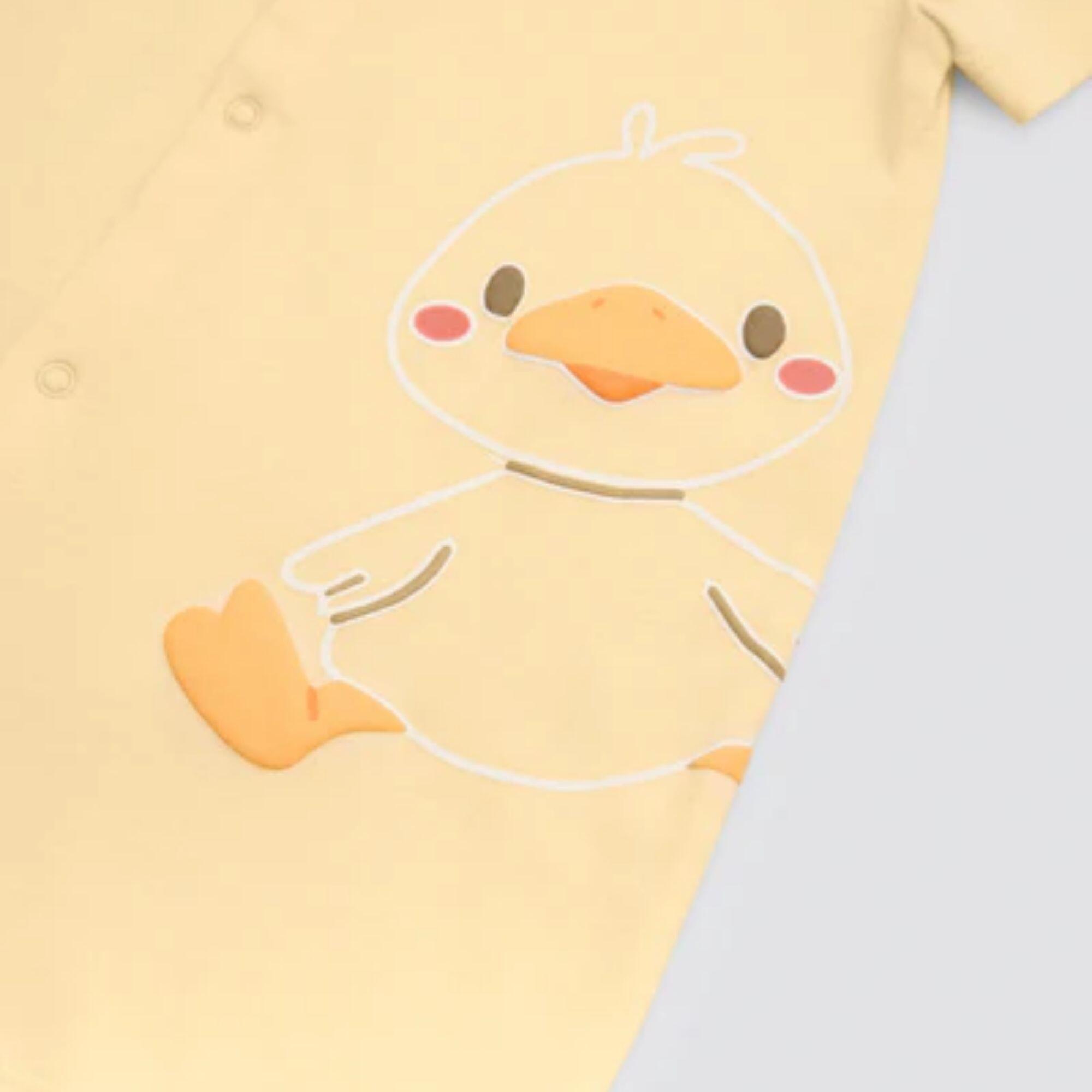 Macacão infantil de manga curta com estampa de patinhos 5/6