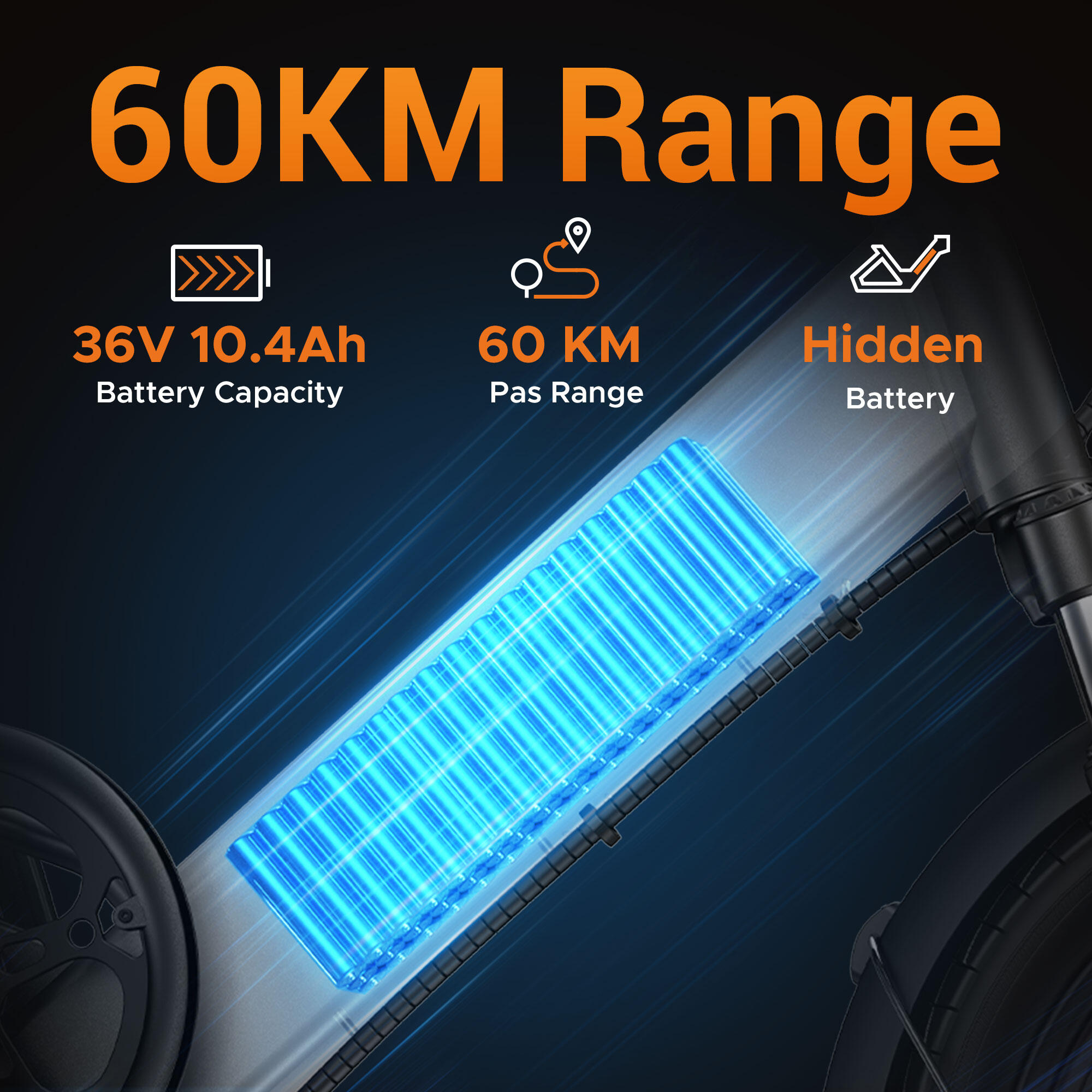 Bicicletta elettrica pieghevole HillMiles Mile 1, 250W, 36V, batteria da 10,4Ah 5/7