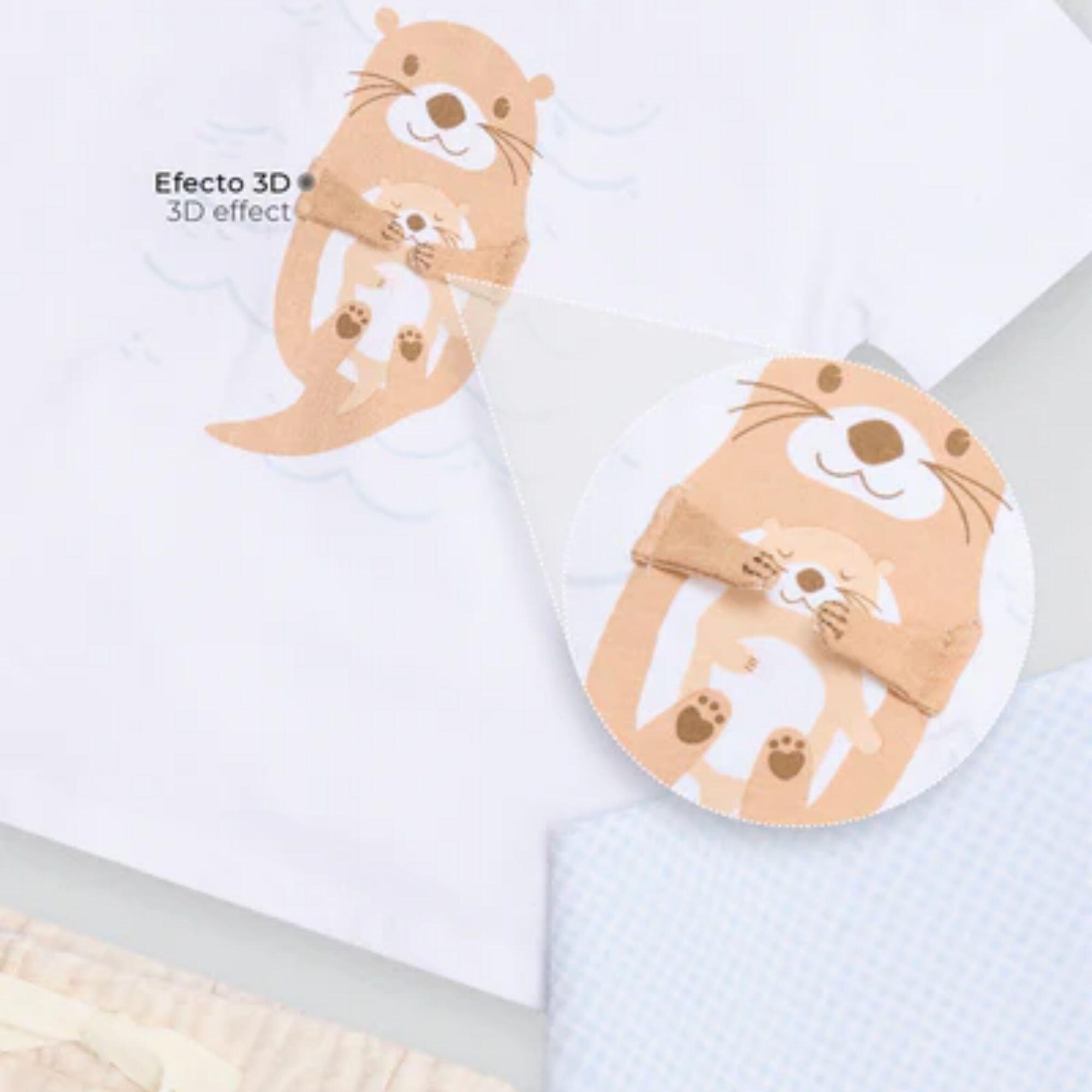 Conjunto bebé 3 piezas estampado nutria 2/6