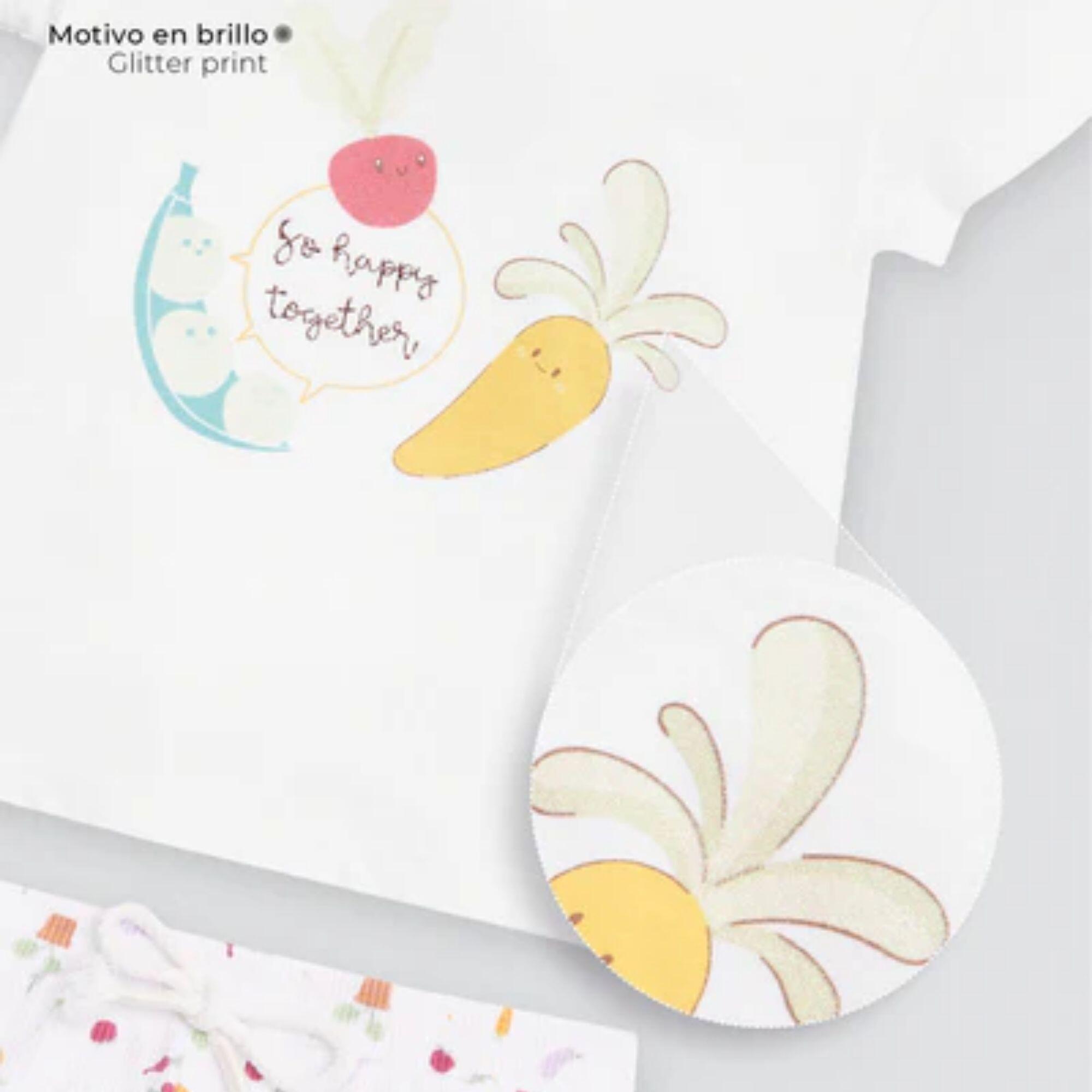 Conjunto bebé manga corta estampado verduras 3/6