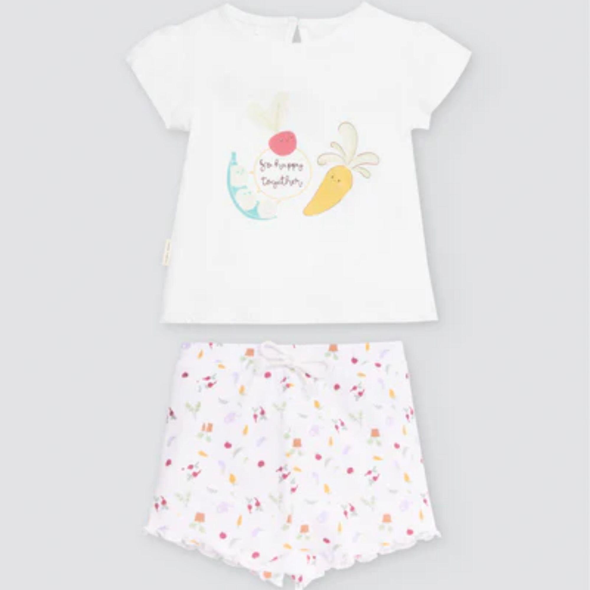 Conjunto bebé manga corta estampado verduras 2/6