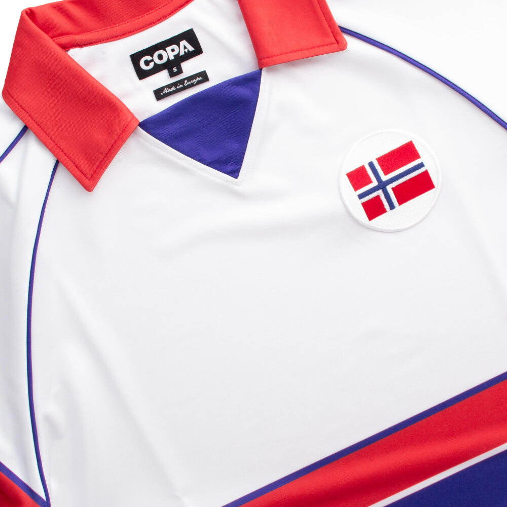 Noruega 1988 - Camiseta de fútbol retro visitante - Blanca – COPA Football 3/7