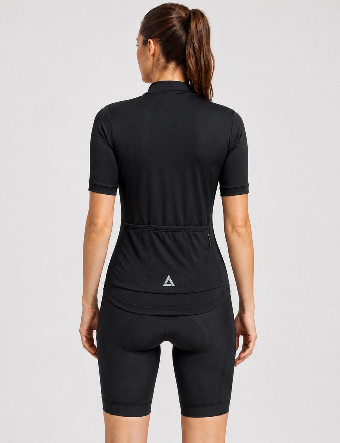 Damen Fahrradtrikot Kurzarm Radtrikot Comfort Line Black 2/4