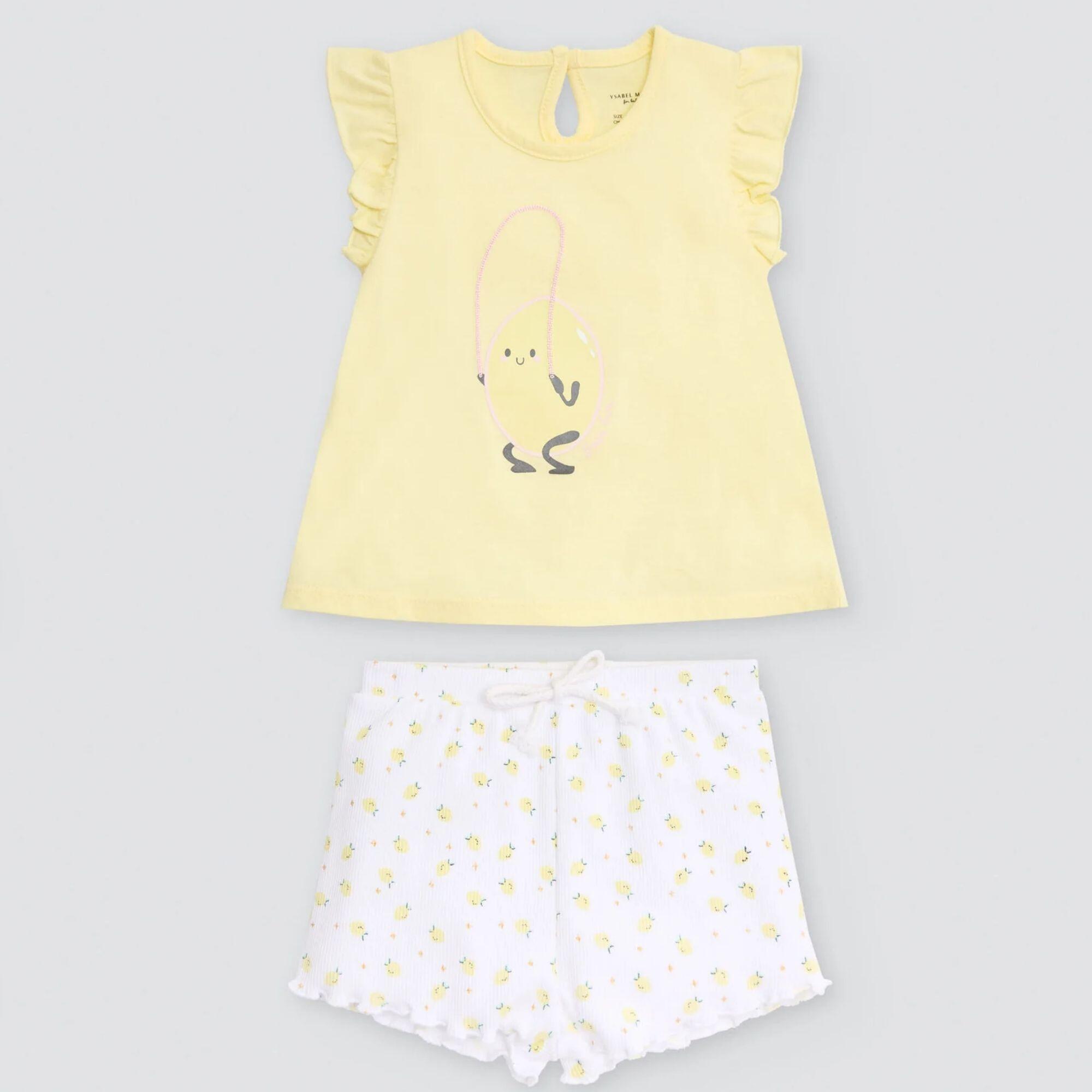 Ensemble bébé sans manches à imprimé citron 1/3