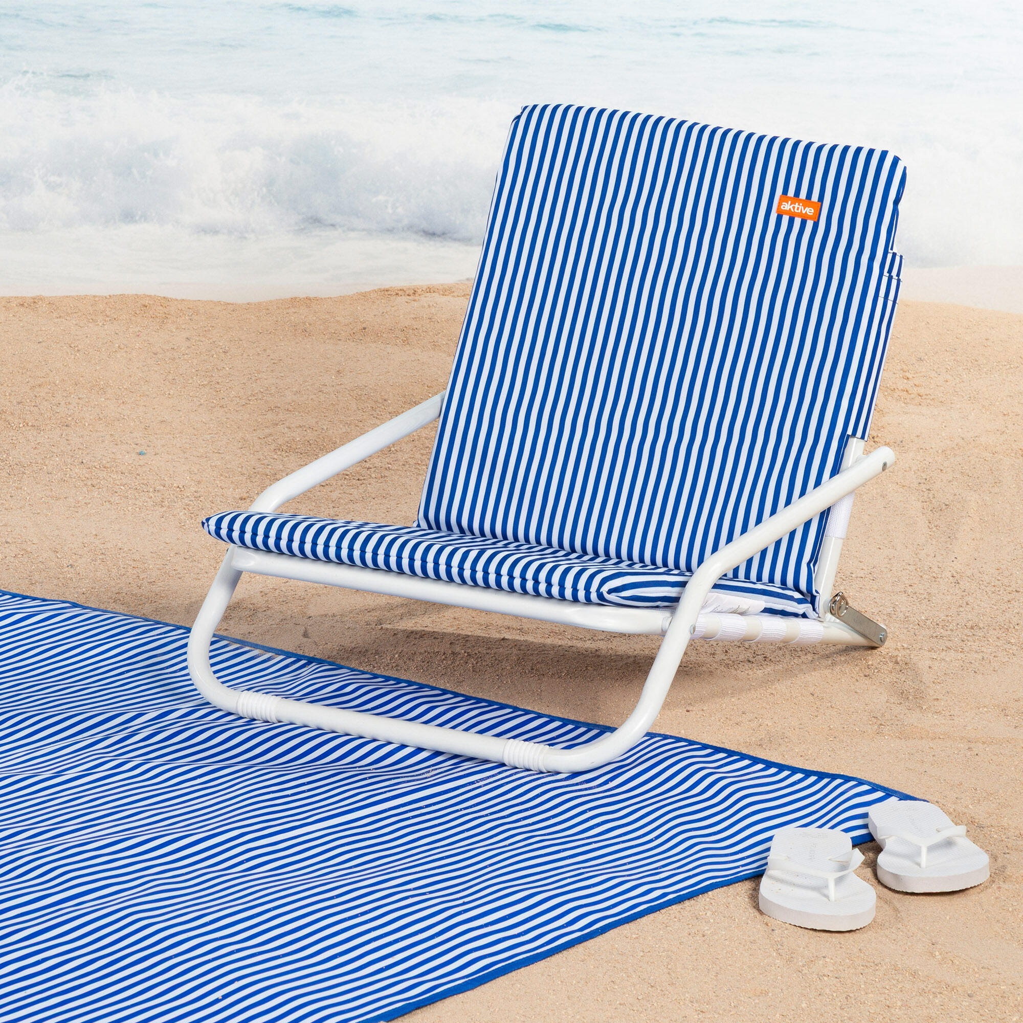 Aktive Alfombra playa 200x150 cm plegable rayas 7/7
