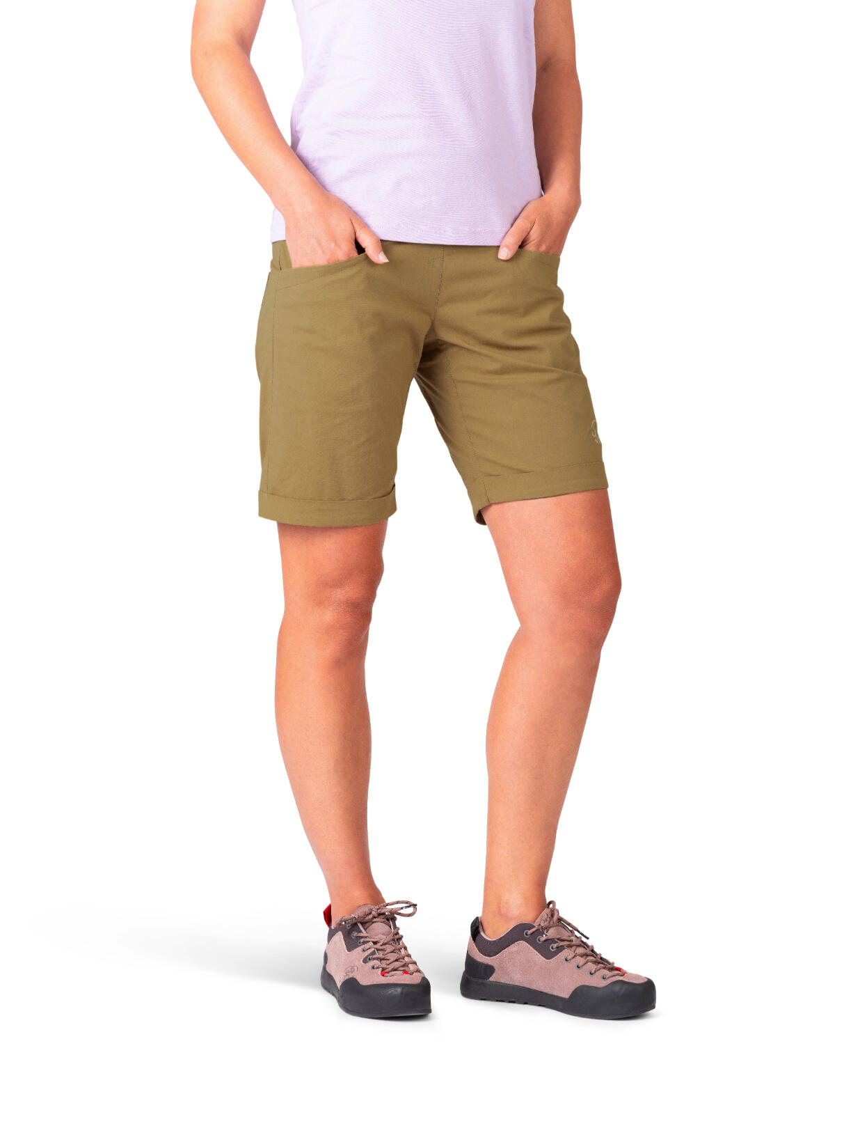Short deportivo de algodón ligero para mujer RAFIKI marrón 3/7