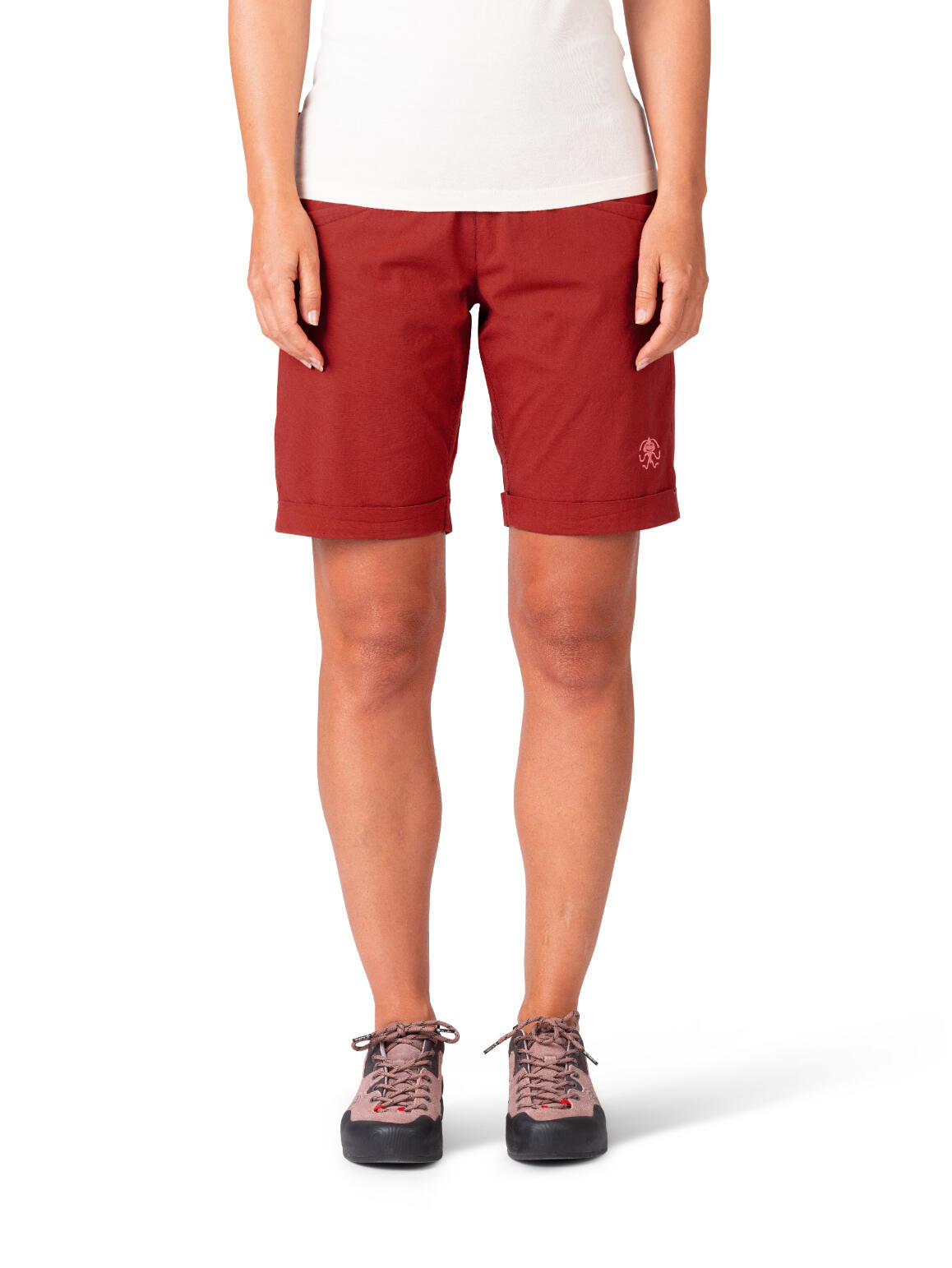 Short deportivo de algodón ligero para mujer RAFIKI rojo 5/7