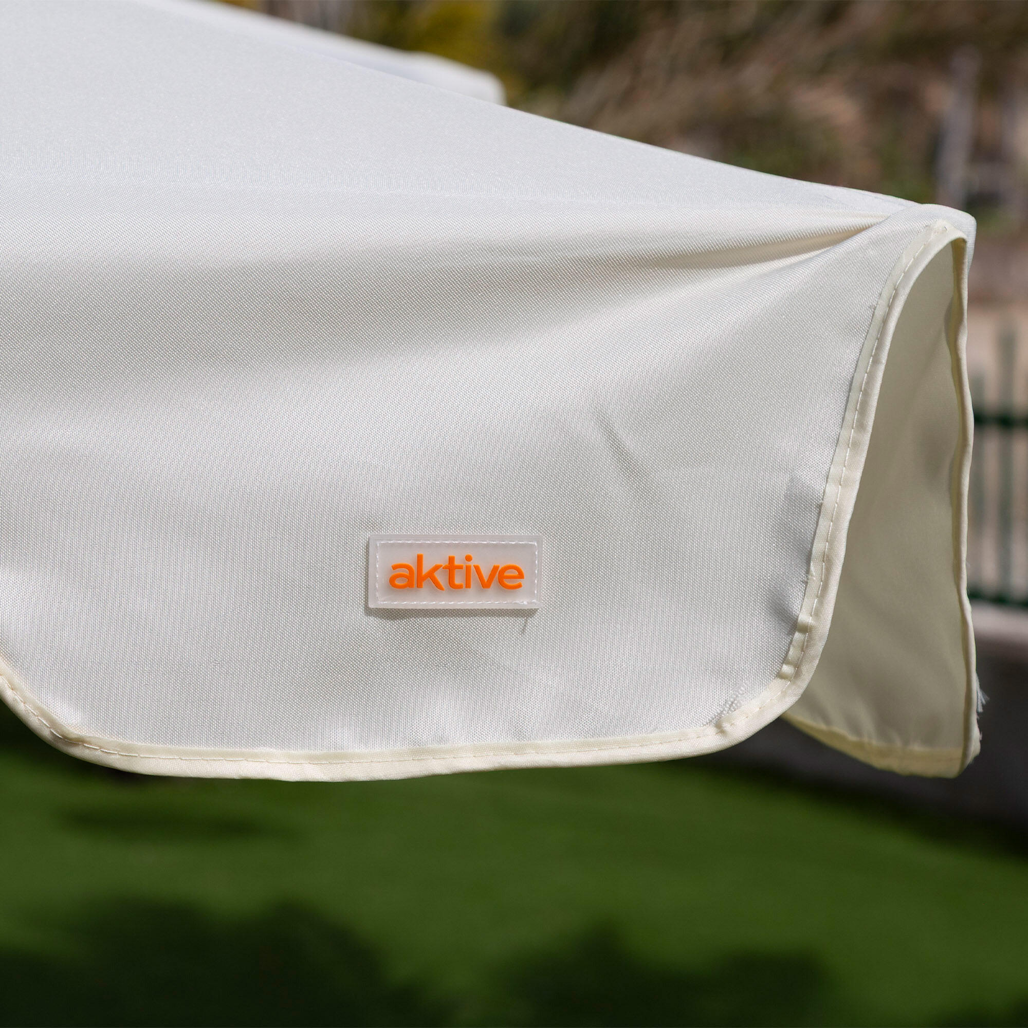 Aktive Guarda-sol retangular 200x125 cm cor creme com proteção solar 7/7