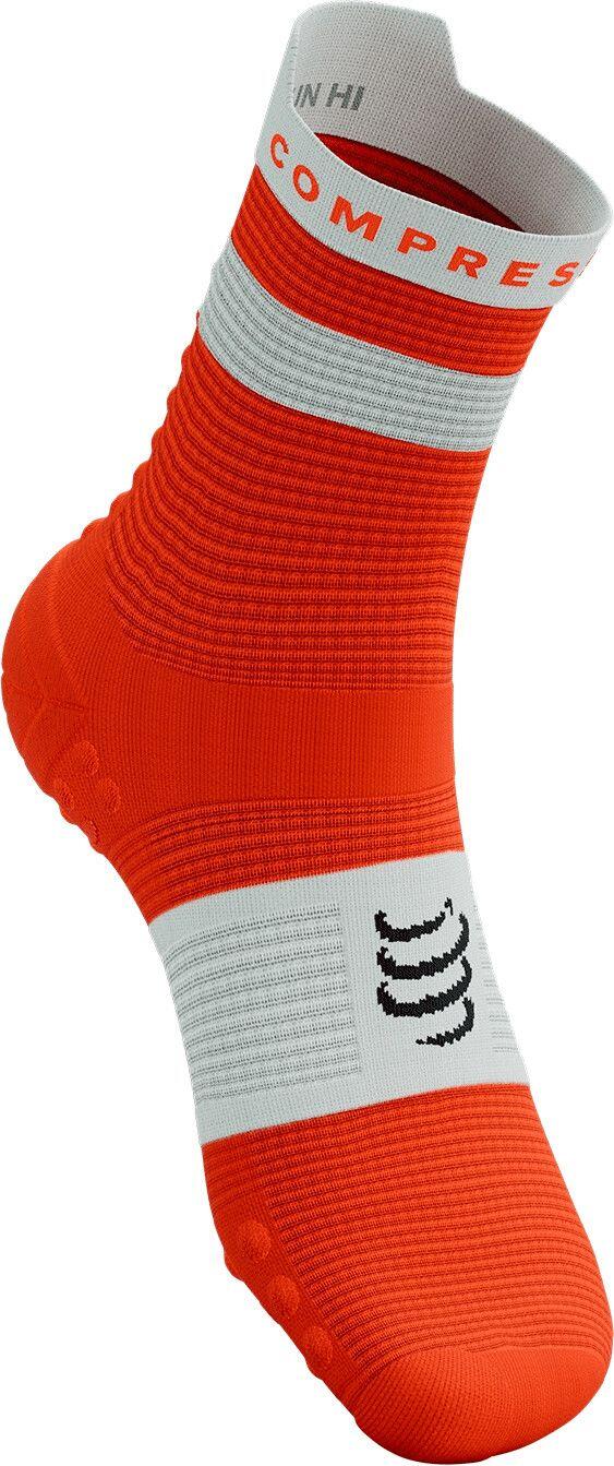 Compressport Pro Racing V4.0 Run High Socken Orange/Weiß 2/4