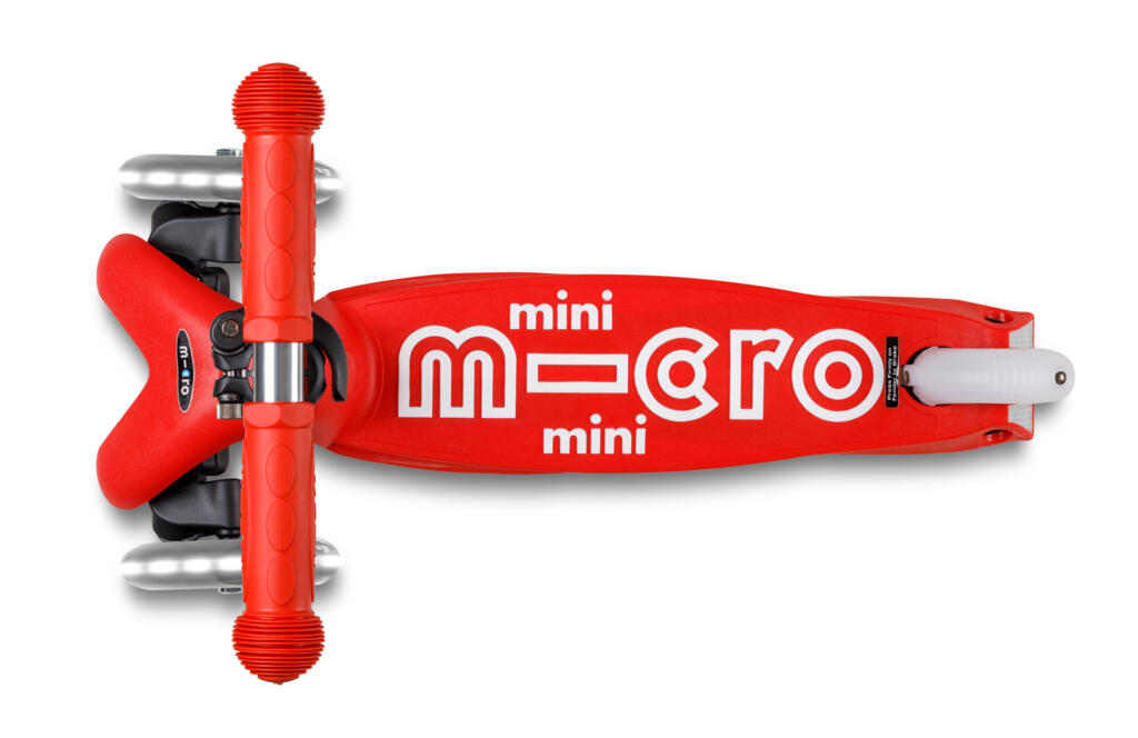 Patinete 3 Ruedas Micro Mini Deluxe Plegable LED Rojo 3/4