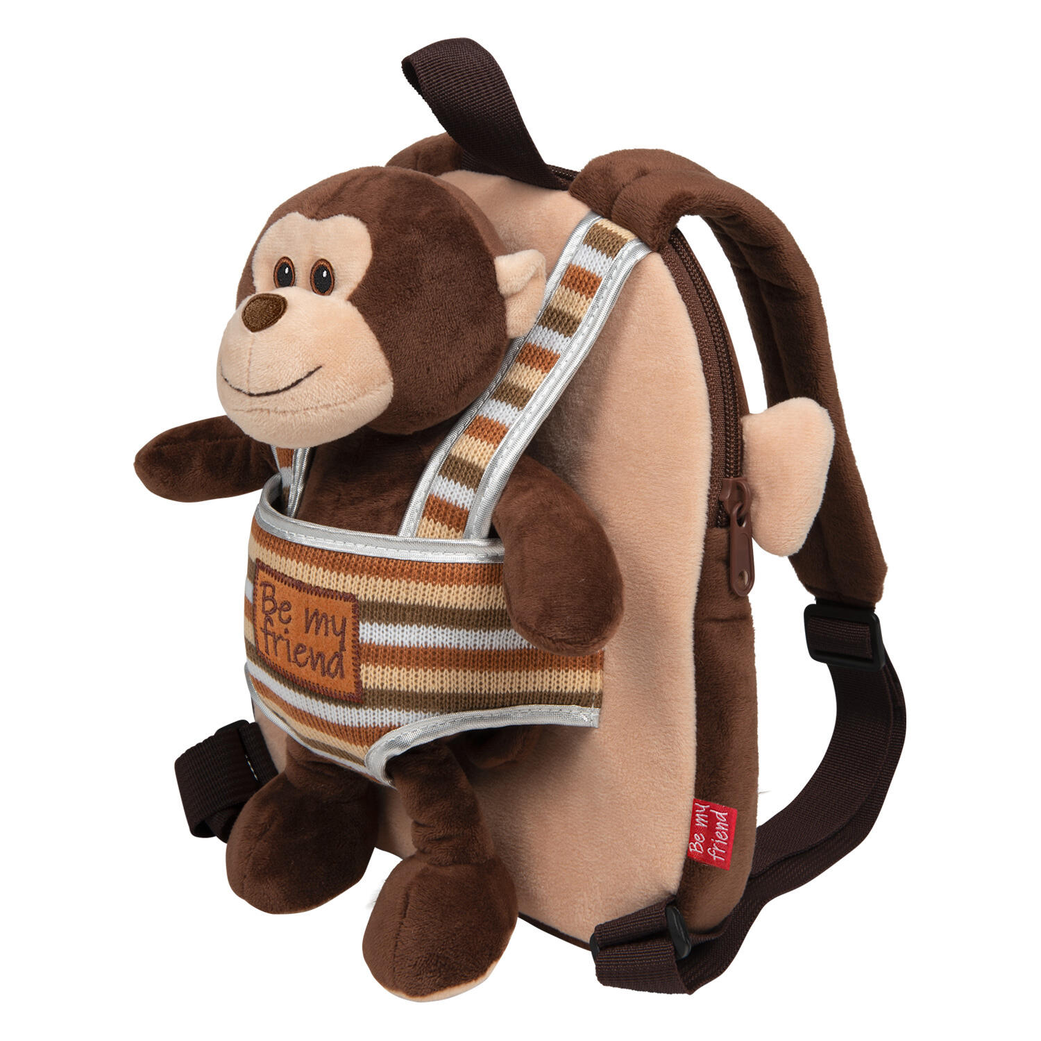 Wendbarer Rucksack mit Plüsch für Mädchen Perletti Max Monkey 2/6