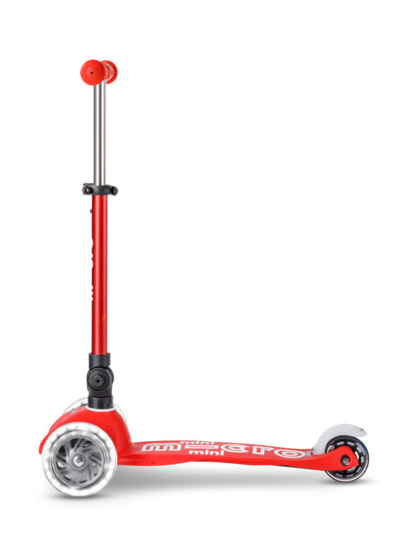 Patinete 3 Ruedas Micro Mini Deluxe Plegable LED Rojo 2/4