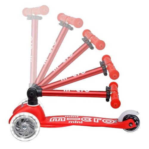 Patinete 3 Ruedas Micro Mini Deluxe Plegable LED Rojo 4/4