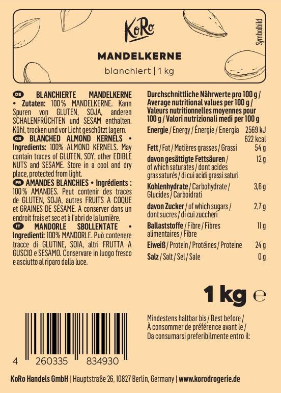 Mandorle sgusciate e pelate | 1 kg 4/7