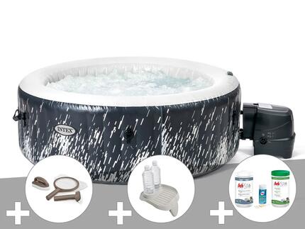 Kit spa gonflable PureSpa Galaxie rond Bulles avec LED 4 places + Kit