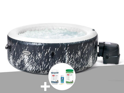 Kit spa gonflable PureSpa Galaxie rond Bulles avec LED 4 places + Kit de