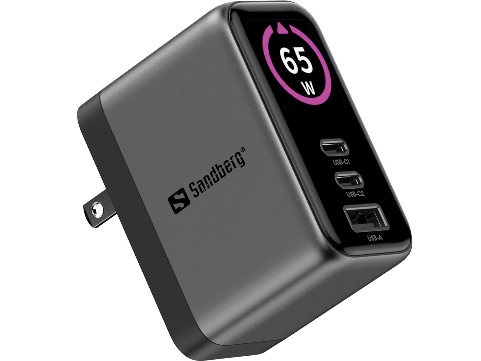 Carregador parede SANDBERG Charger PD65W Display 2/4