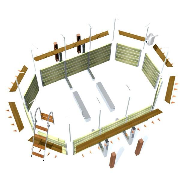 Piscine bois octogonale SIAYAN 730x420x129 cm 29m³ 2/7
