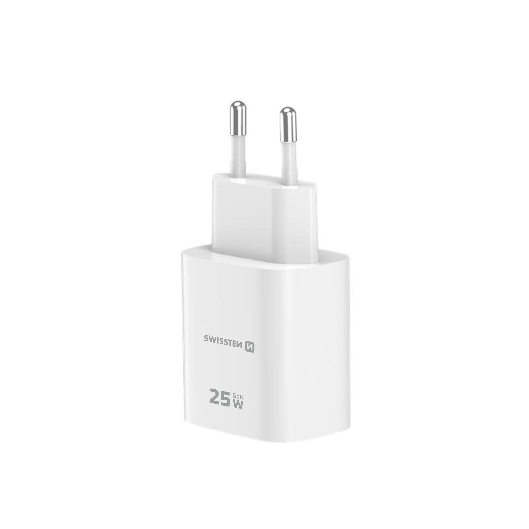 SWISSTEN GaN Edge Charger 55W - 1x USB-C PD 25W, 1x USB-A QC 18W, branco 5/7