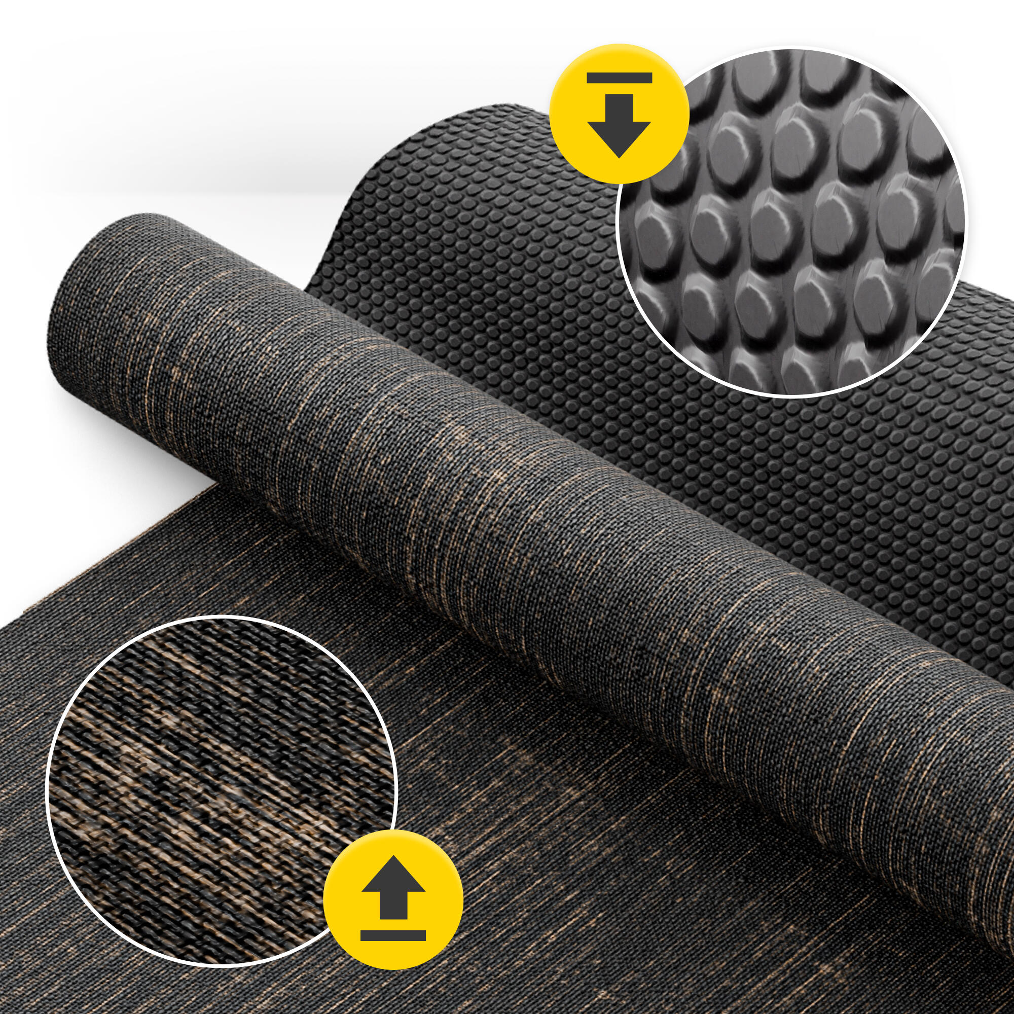 Jute Yogamatte 6mm rutschfeste Trainingsmatte Gymnastik 4FIZJO 7/7