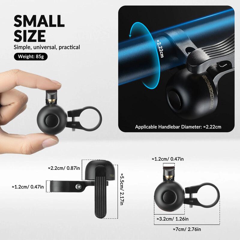 Sonerie bicicletă ROCKBROS pentru ghidon drop bar, negru
