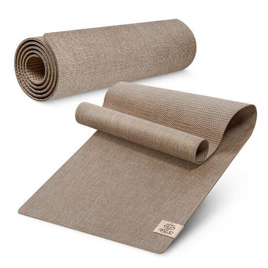 Jute Yogamatte 6mm rutschfeste Trainingsmatte Gymnastik 4FIZJO