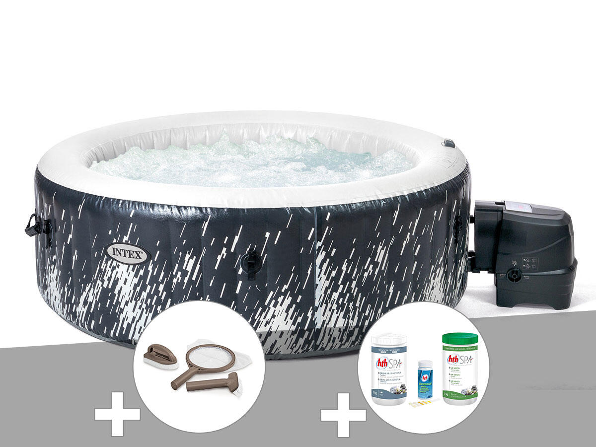 Kit spa gonflable  PureSpa Galaxie rond Bulles avec LED 4 places + Kit 1/1