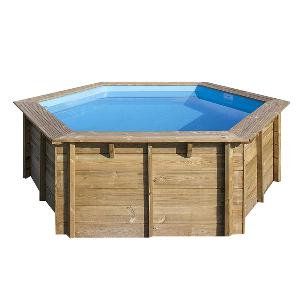 Piscine bois hexagonale EWEN Ø395x117 cm 15m³ 2/7