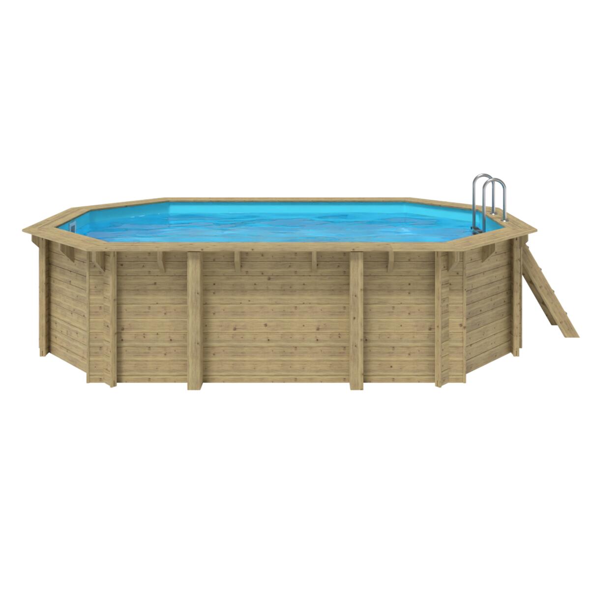 Piscine bois octogonale EMEO 541x350x131 cm 14m³ 2/7
