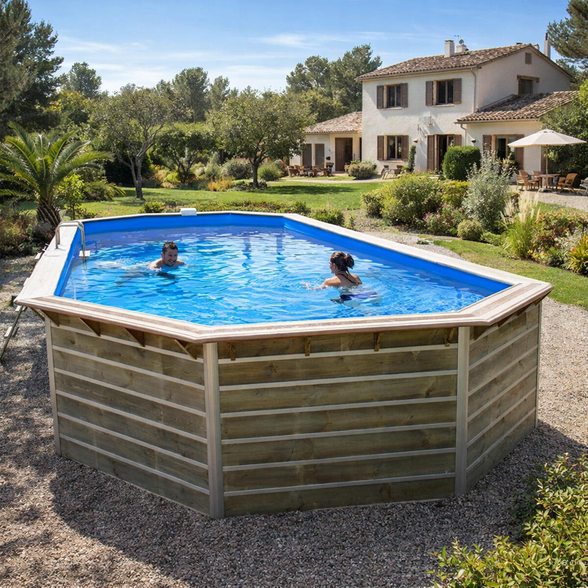 Piscine bois octogonale CALAYAN 890x420x129 cm 39m³ 7/7