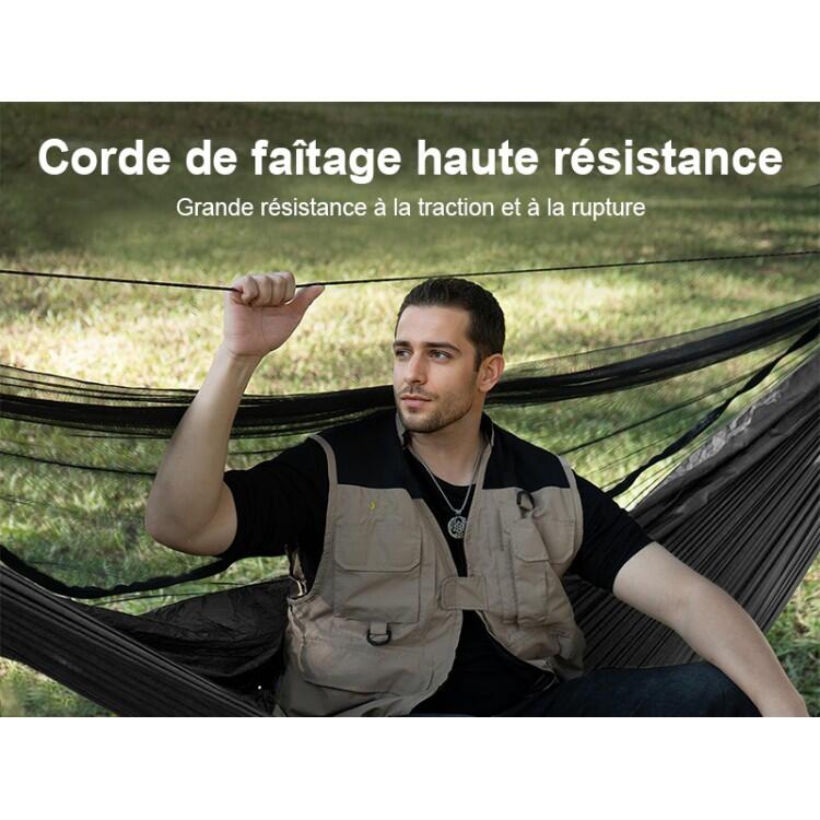 Tropical Hamac - Zwarte Parachute Hangmat met Muggennet 4/5