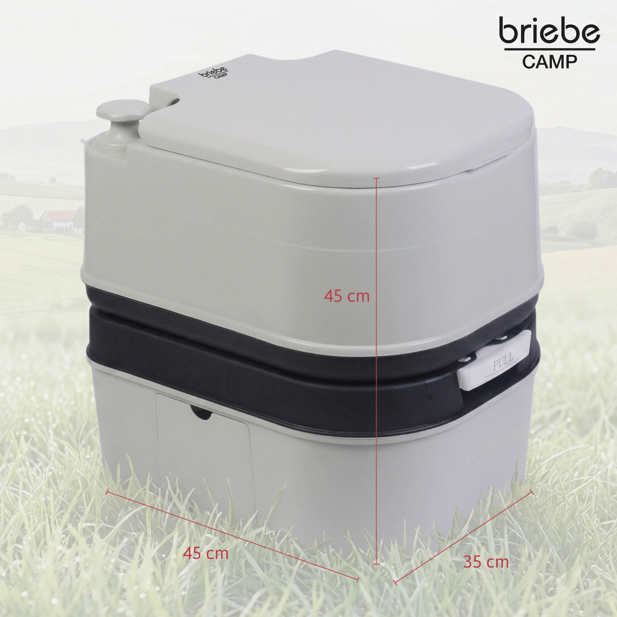 Tragbare 24L-Toilette für Wohnmobil-Camping, 20L-Wasserablauf-WC briebe Camp 5/7