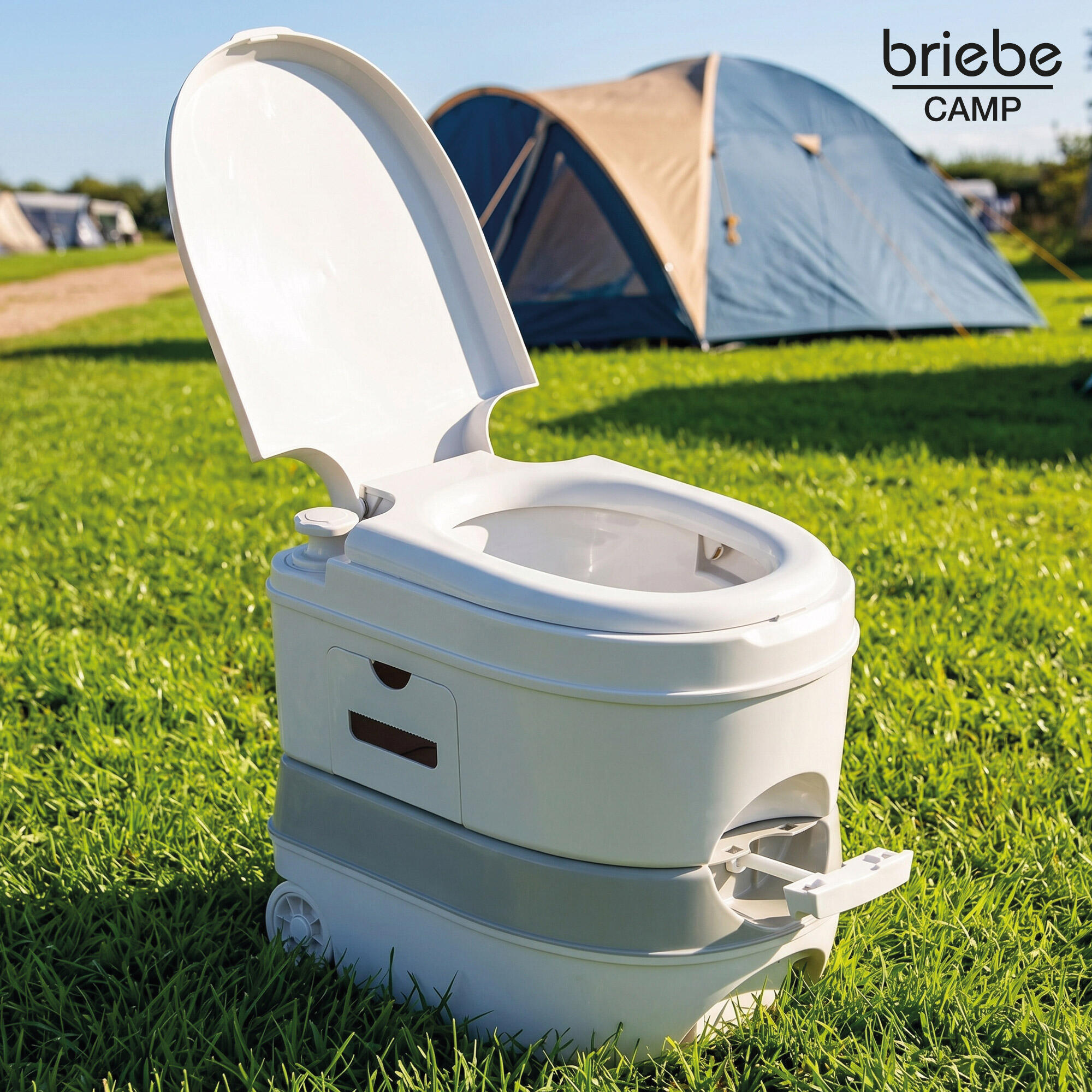 Tragbare Toilette mit Rädern 24L Camping, 20L-Wasserablauf-WC briebe Camp 2/7