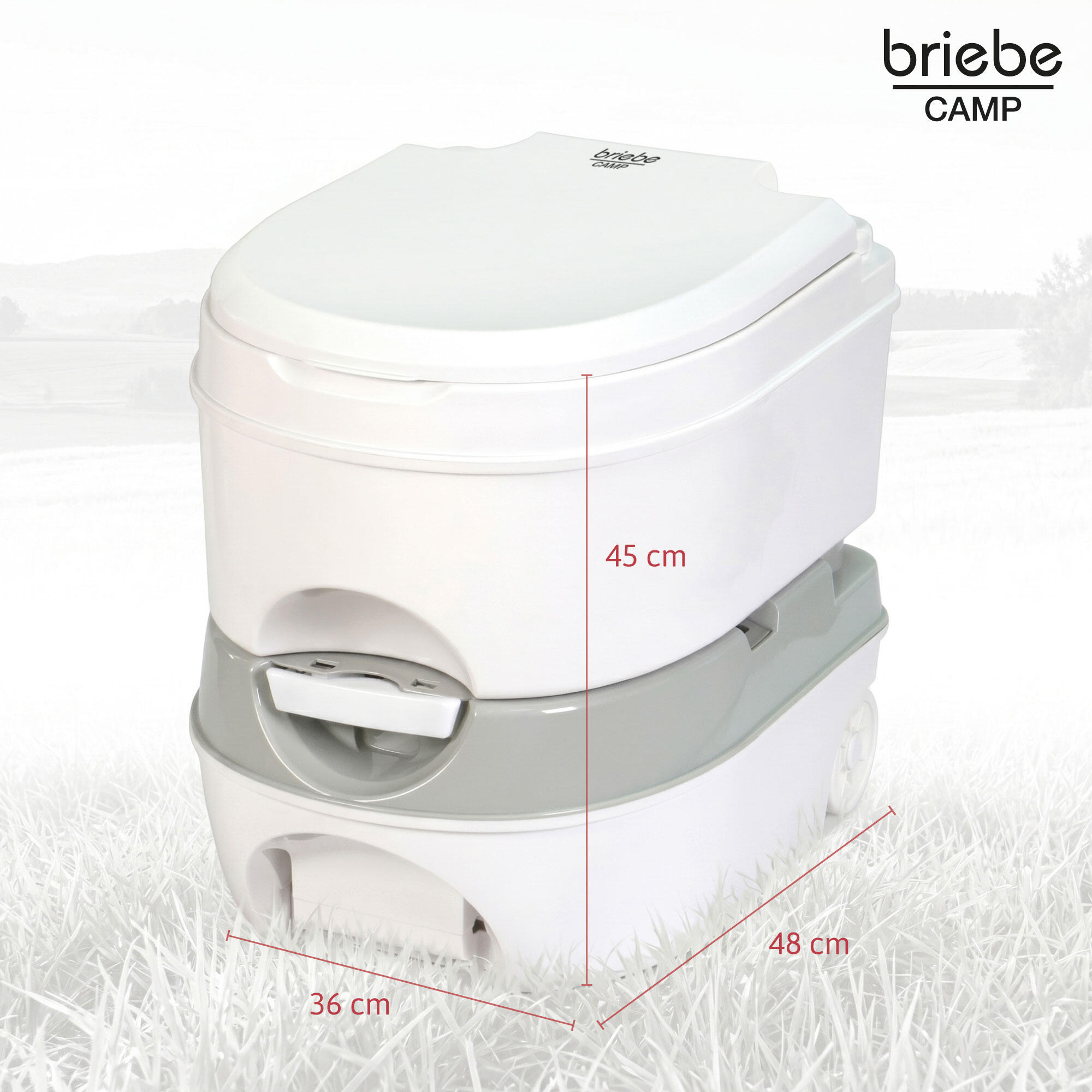 Tragbare Toilette mit Rädern 24L Camping, 20L-Wasserablauf-WC briebe Camp 5/7